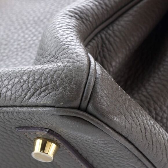 Hermes Birkin Handbag Vert Olive Clemence with Gold Hardware 30 Green - Picture 8 of 8